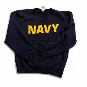 Soffe Navy Blue Crewneck Sweater with Gold Lettering